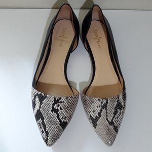 Cole Haan snakeskin pointy flats